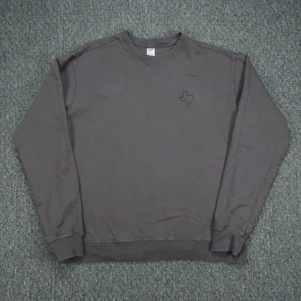 Mugsy Sweatshirt Men Large Gray Crew Neck Texas Embroidered Long Sleeve Pullover